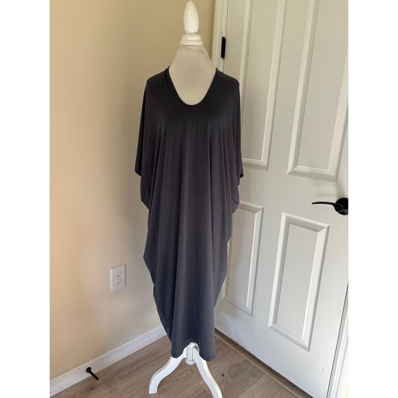 Barefoot Dreams Luxe Milk Jersey Caftan Grey/Graphite One Size - Picture 2 of 7
